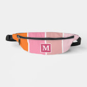 Moderne roze strepen met Monogram Heuptasje (Voorkant)