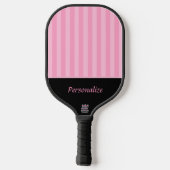 Moderne roze strepen op zwarte naam Officiële USA Pickleball Paddle (Achterkant)