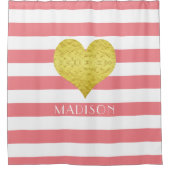 Moderne Roze Strepen Patroonnaam Douchegordijn (Voorkant)