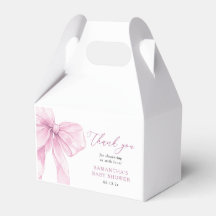 Moderne Roze Strik Baby Shower Bedankt