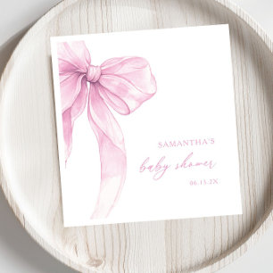 Moderne Roze Strik Baby Shower Servet