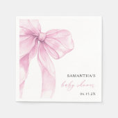 Moderne Roze Strik Baby Shower Servet (Voorkant)