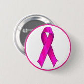Moderne Roze Strik Borstkanker Bewustzijn & Steun Ronde Button 5,7 Cm (Voorkant /achterkant)