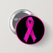 Moderne Roze Strik Borstkanker Bewustzijn & Steun Ronde Button 5,7 Cm (Voorkant /achterkant)
