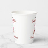 Moderne Roze Strik Bruidsdouche 'Cherry On Top' Papieren Bekers (Rechts)