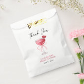 Moderne Roze Strik Bruidsfeest Dank Je Wel Bedankzakje (Gezegeld)