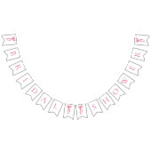 Moderne Roze Strik Bruiloft Feest Vlag Slagbanner Vlaggetjes (Alle)