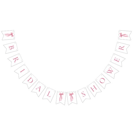 Moderne Roze Strik Bruiloft Feest Vlag Slagbanner Vlaggetjes (Alle)