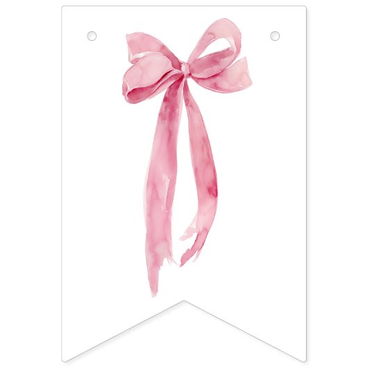 Moderne Roze Strik Bruiloft Feest Vlaggen Slag Ban Vlaggetjes (Eerste vlag)