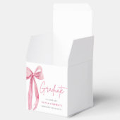 Moderne Roze Strik Coquette Afgestudeerde Afstudee Bedankdoosjes (Geopend)