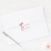 Moderne Roze Strik Coquette Afgestudeerde Afstuder Ronde Sticker (Envelop)