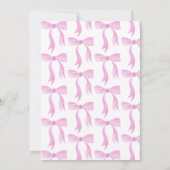 Moderne Roze Strik Meisje Baby Shower Kaart (Achterkant)