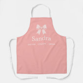 Moderne Roze Strik Naam Positieve Citaat Schort (Voorkant)