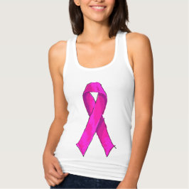 Moderne roze strik voor borstkankerbewustzijn tanktop