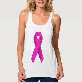 Moderne roze strik voor borstkankerbewustzijn tanktop