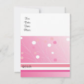 Moderne roze stripes en Stippen uitnodiging op zat (Achterkant)