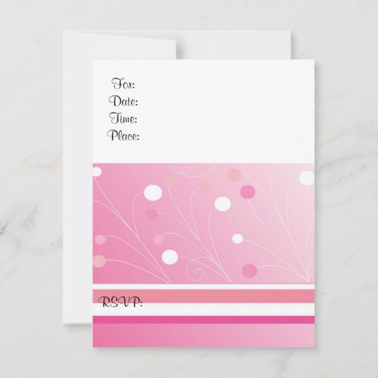 Moderne roze stripes en Stippen uitnodiging op zat (Achterkant)