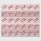Moderne roze stripes Roos Gold Happy Birthday Cadeaupapier (Vlak)