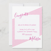 Moderne roze stripper Afstuderen foto-uitvindingen Kaart (Achterkant)