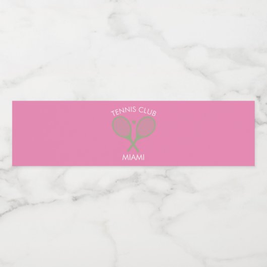 Moderne roze taille elastische taille waterfles etiket (Enkel label)