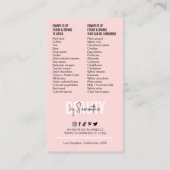 Moderne Roze Tanden Whitening Aftercare Instructio Visitekaartje (Achterkant)