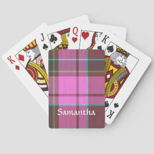 Moderne roze tartan gepersonaliseerd speelkaarten
