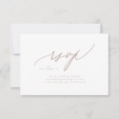 Moderne Roze Taupe Wit Eenvoudige Bruiloft QR CODE RSVP Kaartje (Voorkant)