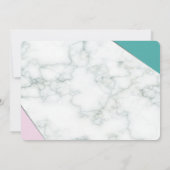 Moderne Roze Teal Marmer Quinceañera Sweet 15 Kaart (Achterkant)