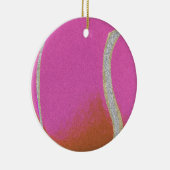 Moderne roze tennisbak met faux glitter line keramisch ornament (Rechts)