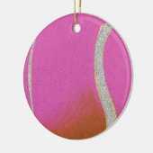 Moderne roze tennisbak met faux glitter line keramisch ornament (Links)