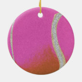 Moderne roze tennisbak met faux glitter line keramisch ornament (Achterkant)