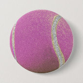 Moderne roze tennisbak met faux glitter line ronde button 7,6 cm (Voorkant)
