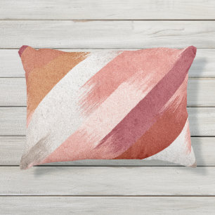 Moderne Roze Terracotta Kwaststreek Patroon Buitenkussen