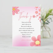 Moderne roze thema's baby shower dank u bedankkaart (Staand voorkant)