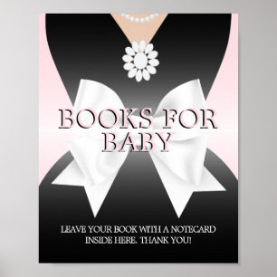 Moderne Roze Tiffany Boeken voor Baby shower Sign Poster