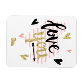 Moderne roze tijd om Valentijnsdag koppel te knuff Magneet (Horizontaal)