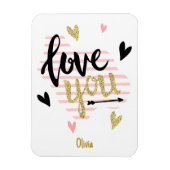 Moderne roze tijd om Valentijnsdag koppel te knuff Magneet (Verticaal)