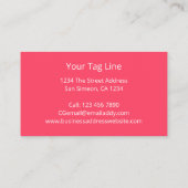 Moderne roze tinten monogrammed Personalized Visitekaartje (Achterkant)