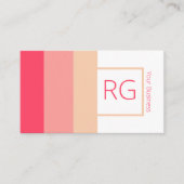 Moderne roze tinten monogrammed Personalized Visitekaartje (Voorkant)