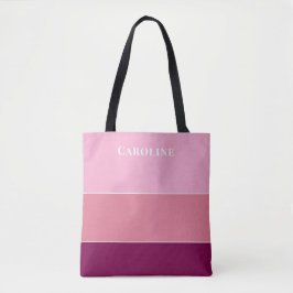 Moderne Roze Tinten Persoonlijke Naam Tote Bag