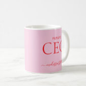 Moderne Roze Toekomstige CEO Naam | Meisjesachtig  Koffiemok (Voorkant rechts)