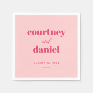 Moderne Roze Trendy Mix Match Bruiloft Servet