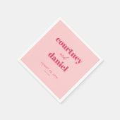 Moderne Roze Trendy Mix Match Bruiloft Servet (Hoek)