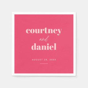 Moderne Roze Trendy Mix Match Bruiloft Servet