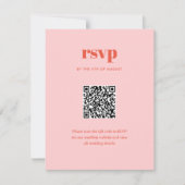 Moderne Roze Trendy Mix Match Wedding QR Code RSVP Kaartje (Voorkant)