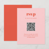 Moderne Roze Trendy Mix Match Wedding QR Code RSVP Kaartje (Voorkant / Achterkant)