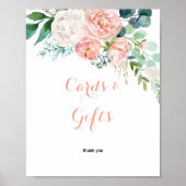 Moderne Roze Tropische Bloemkaart en Gift Signaal Poster (Voorkant)