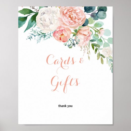 Moderne Roze Tropische Bloemkaartjes en Cadeaus Si Poster (Voorkant)