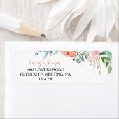 Moderne roze tropische Floral Return Address Label (Insitu)