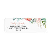 Moderne roze tropische Floral Return Address Label (Voorkant)